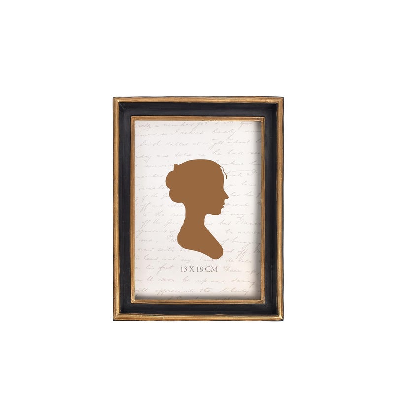 AELS 5x7 Inch Vintage Picture Frame Elegant Antique Photo Frames with Glass Front Photo Display Tabletop Wall Hanging Gift Ideas Black with Gold Trim