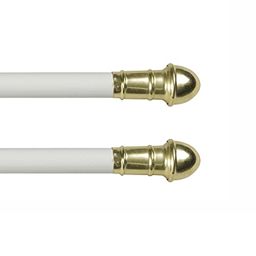 Interior Living 1628 in Adjustable Petite Caf Curtain Rod 2Pack 716 in Diameter White