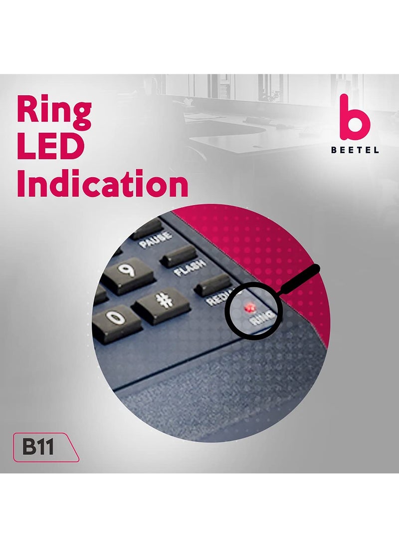 Beetel - Beetel B11 Corded Landline Phone, Ringer Volume Control, LED for Ring Indication, Wall/Desk Mountable, Classic Design, Clear Call Quality, Mute/Pause/Flash/Redial Function (Made in India)(Blue)(B11) - Image 1