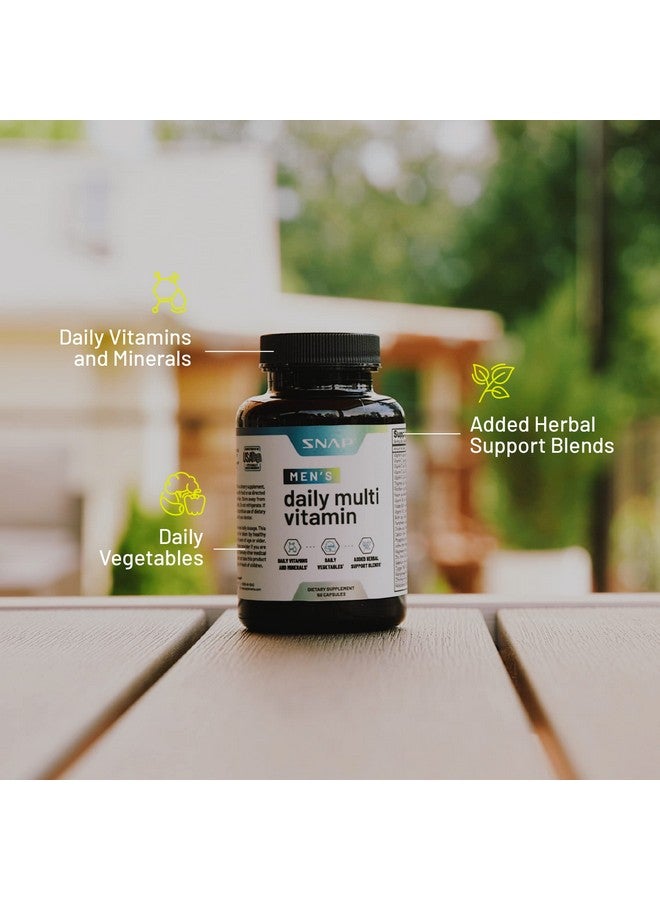 Snap Supplements Men's Multivitamins - Daily Vitamins & Minerals for Men - Vitamin D, B12, Zinc, Herbs & Vitamin C for Energy & Immune Support, Multivitamin for Men, 60 Capsules - Image 3