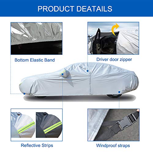 Koukou SUV Car Cover Custom Fit VW Tiguan (2020-2025), Waterproof Car Cover All Weather for Automobiles Outdoor Indoor with Zipper Door, Sun Rain Dust Snow Protection. - Image 5