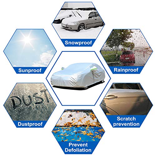 Koukou SUV Car Cover Custom Fit VW Tiguan (2020-2025), Waterproof Car Cover All Weather for Automobiles Outdoor Indoor with Zipper Door, Sun Rain Dust Snow Protection. - Image 4