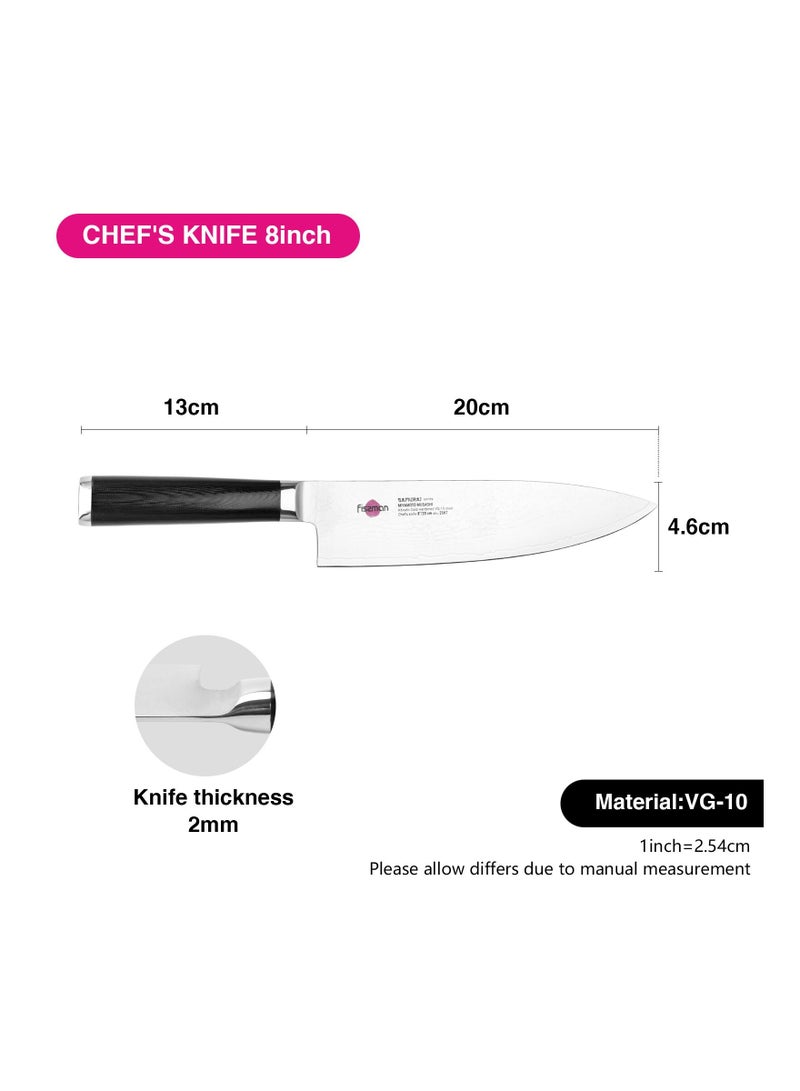 Fissman 8" Chef's Knife SAMURAI MUSASHI 20cm (Steel DAMASCUS) - Image 3