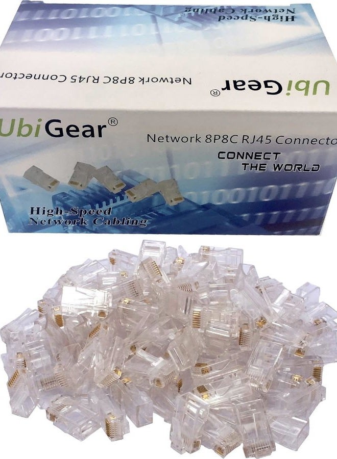 UbiGear 100 Pcs CAT5e RJ45 Pass-Through Network Cable Modular Plug 8P8C Gold-Plated Connector End - Image 5