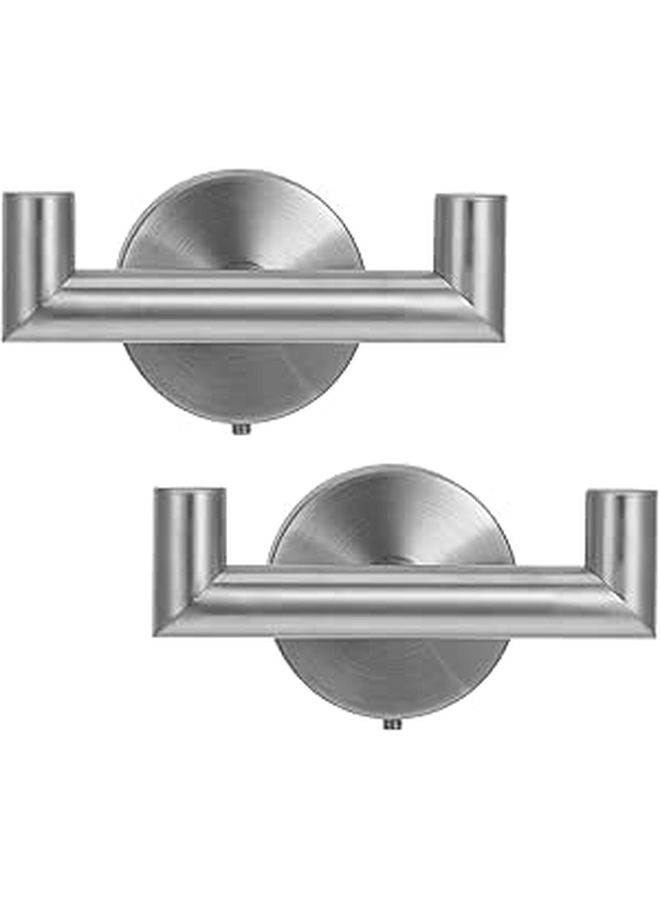 Stainless Steel Double Bathroom Towel Hooks Wall Mounted Space Saving Shower Hook - Image 1
