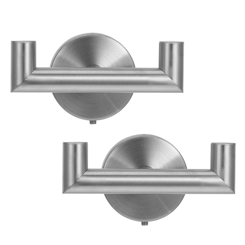Stainless Steel Double Bathroom Towel Hooks Wall Mounted Space Saving Shower Hook - Image 2