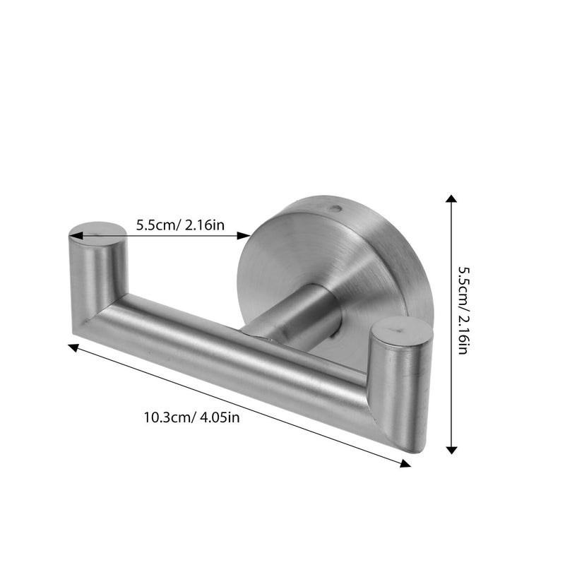 Stainless Steel Double Bathroom Towel Hooks Wall Mounted Space Saving Shower Hook - Image 3