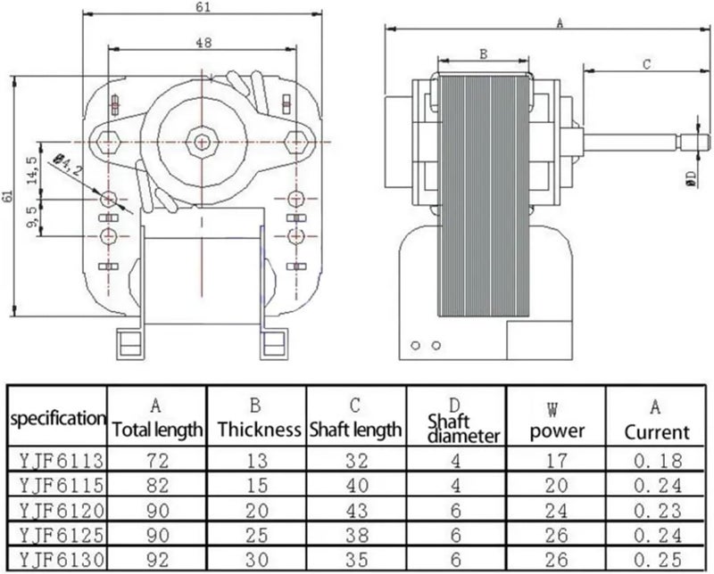 AC 220V 50HZ Shaded Pole Motor Cross Flow Fan Single-phase Around Ventilator Warm YJF61(6115-20w) - Image 5