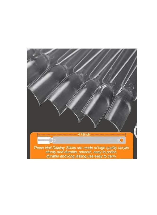 Generic 50 Pcs Nail Swatch Sticks with Ring and Numbered Tips Clear Fan shaped Display for Nail Art Polish Practice - Image 3