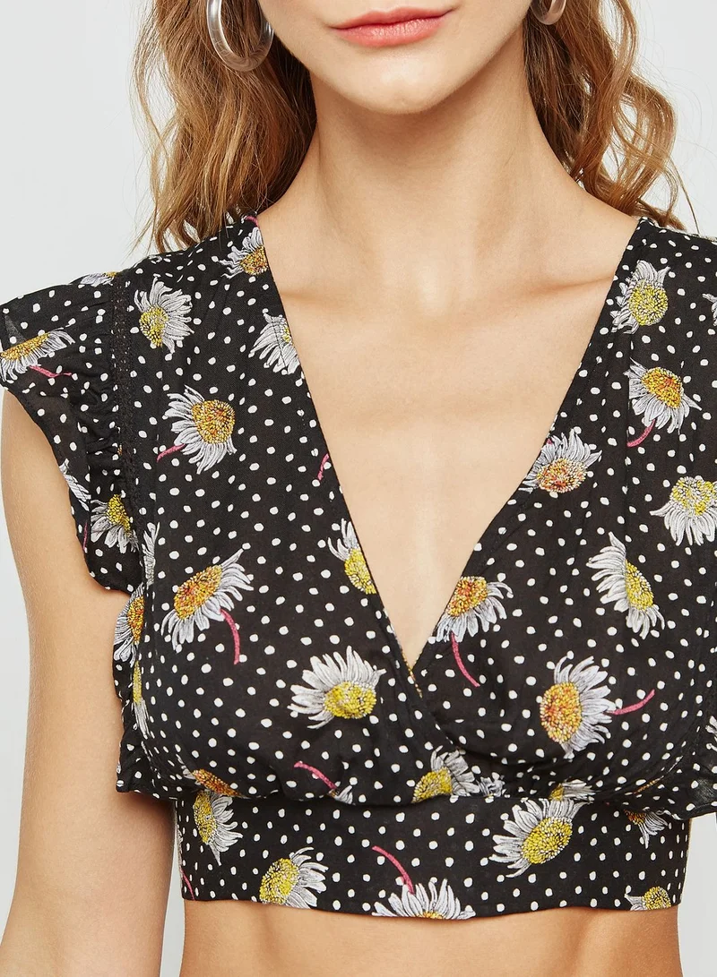 TOPSHOP Floral Print Crop Top