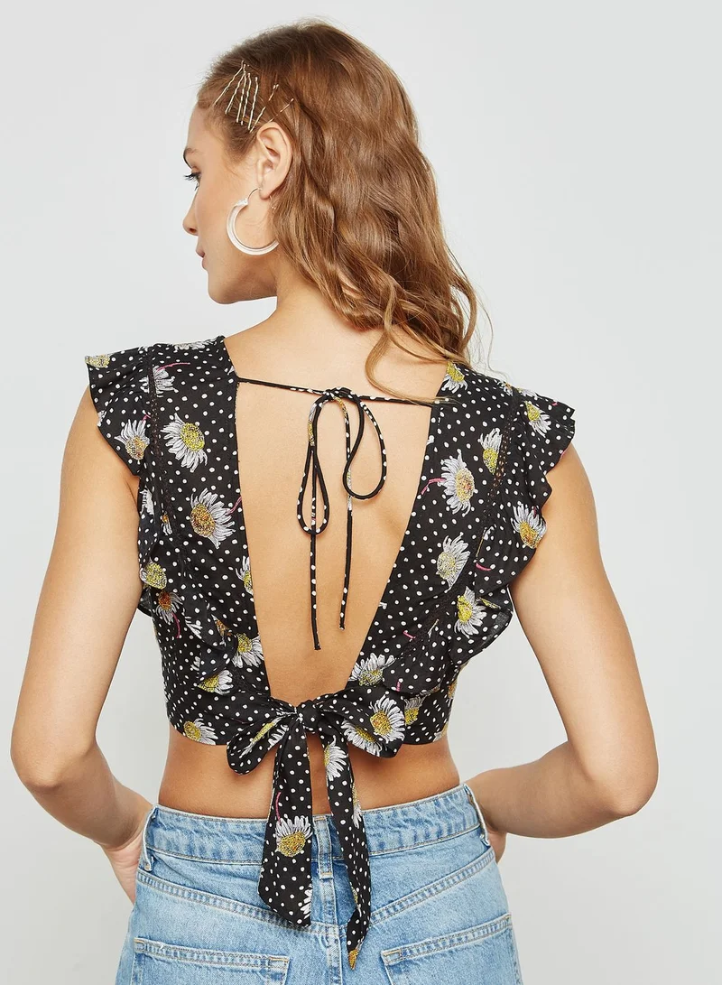 TOPSHOP Floral Print Crop Top
