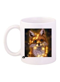 RKN Fox Printed Coffee Mug White Gold Black  - Image 1
