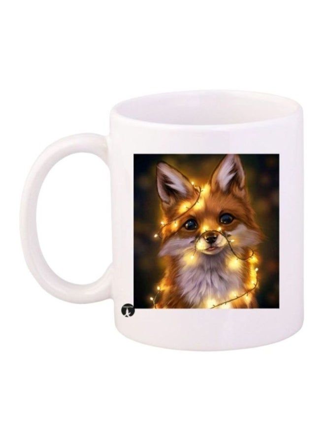RKN Fox Printed Coffee Mug White Gold Black - Image 1