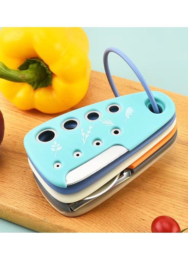 HOMESTAR 6 Pieces Kitchen Gadgets Set - Space Saving Cooking Tools Kitchen Accessories - Garlic Grinder, Cheese Grater, Vegetable/Fruit Peeler, Pizza Cutter, Herb Stripper, Bottle Opener - Image 2