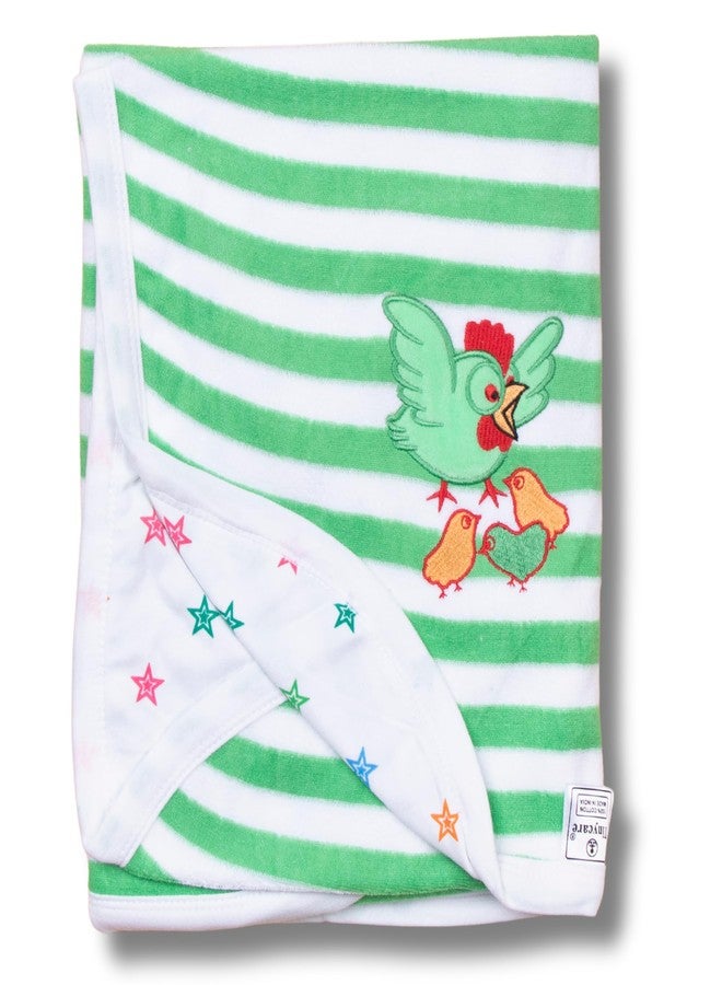 Tinycare Cotton Bath Towel for New Born, Extra Soft Terry Fabric Printed Towel for Kids/Toddler/Infants, Quick Absorbent, Reusable Napkins Bathing Towels (72 x 72 cm, Blue)_Pack of 1 - Image 1