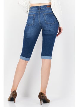 Zero Women Regular Fit Washed Capri Denim, Blue  - Image 2