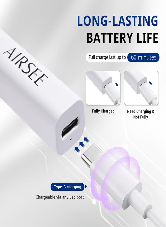 AIRSEE Mini Handheld UV Light for Gel Nails with Stand,Portable Rechargeable Nail Lamps,2 Timers for Fast Nail Extension,Rhinestone Glue Decoration,Gel Nail Strips at Home,Travel(White) - Image 4