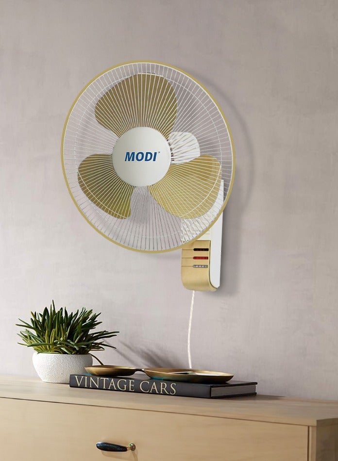 مودي مروحة حائط مقاس 16 بوصة مع تحكم في التذبذب بثلاث سرعات ورأس قابل للتعديل ومحرك قوي ومروحة تبريد منخفضة الضوضاء موفرة للطاقة للمنازل والمكاتب والمتاجر
