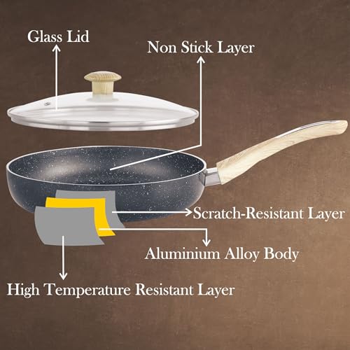 COOKWELL Non Stick Frying Pan (German Microcrystal Technology) (24 CM, Steel Gray) - Image 3