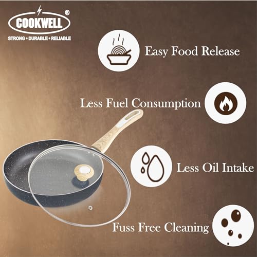 COOKWELL Non Stick Frying Pan (German Microcrystal Technology) (24 CM, Steel Gray) - Image 2