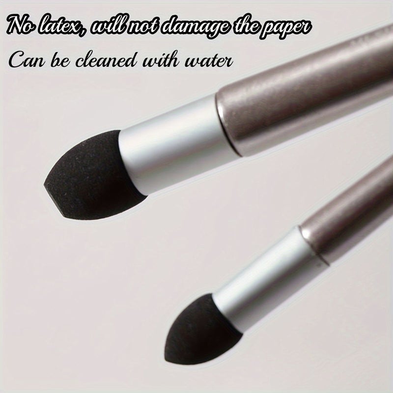 3 6 Pcs Pro Blending Sponge Set Washable Reusable Sketching Highlight Correction Dual Texture Design For Charcoal Graphite Pastel Drawing Artist Studio Essential Kit - Image 5