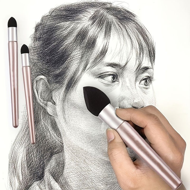 3 6 Pcs Pro Blending Sponge Set Washable Reusable Sketching Highlight Correction Dual Texture Design For Charcoal Graphite Pastel Drawing Artist Studio Essential Kit - Image 3