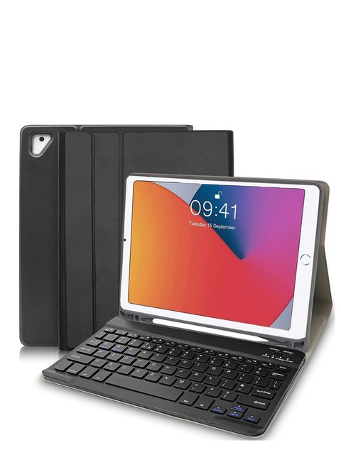 Protective Case with Keyboard for iPad 6th Generation 2018, iPad 5th Generation 2017, iPad Pro 9.7, iPad Air 2, iPad Air 1 – Durable Black Case with Wireless Bluetooth Keyboard