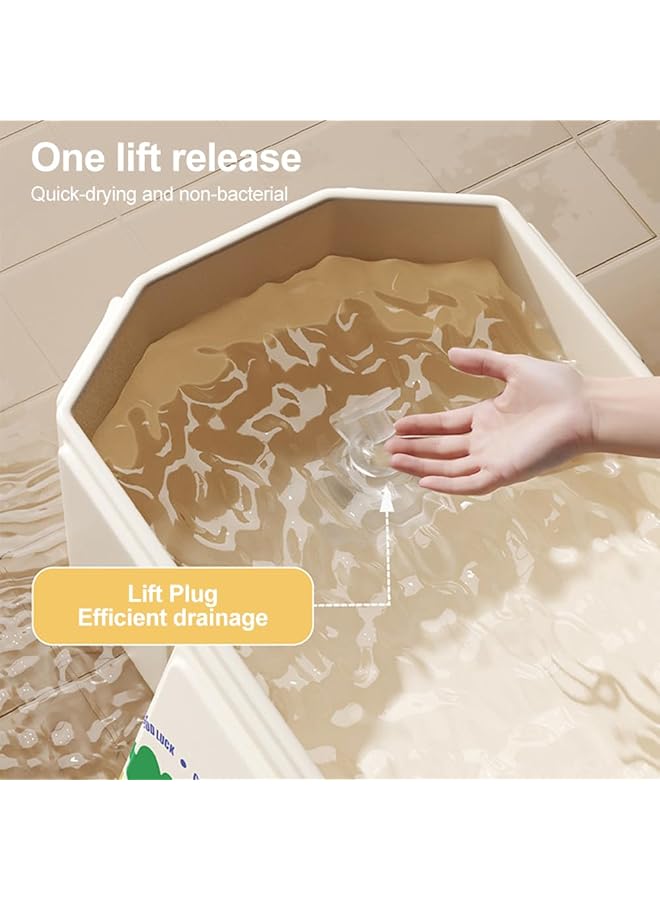 Baby Bathtub Portable Non Inflatable Space Saving Durable For 0 8 Years Old Infants And Toddlers (White) - Image 3