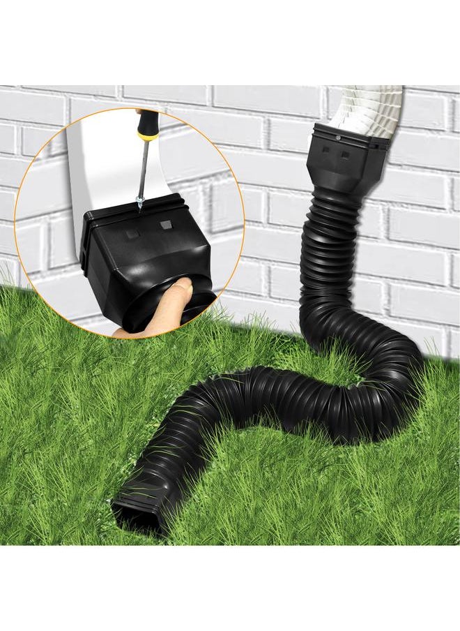 Arabest - Downspout Extender Retractable Rain Gutter Drainage Pipe Down Spout Drain Extensions Black - Image 1