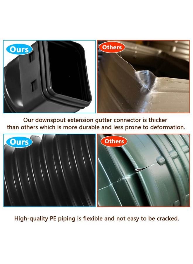 Arabest - Downspout Extender Retractable Rain Gutter Drainage Pipe Down Spout Drain Extensions Black - Image 1