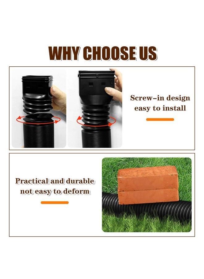 Arabest - Downspout Extender Retractable Rain Gutter Drainage Pipe Down Spout Drain Extensions Black - Image 1