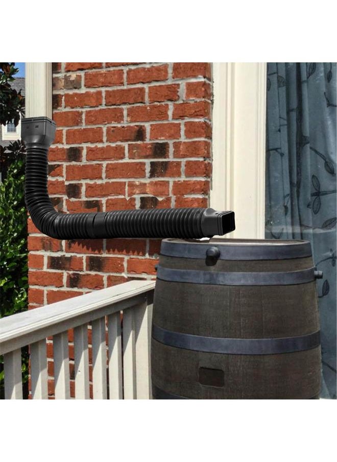 Arabest - Downspout Extender Retractable Rain Gutter Drainage Pipe Down Spout Drain Extensions Black - Image 1