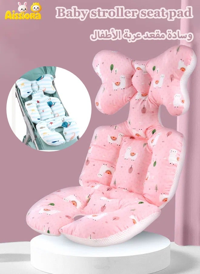 Aissiora Baby Stroller Cushion Seat Pad Liner Pink Baby Seat Pad Liner for Stroller–Soft and Breathable 3D Air Mesh Cotton Universal Baby Stroller Cushion Infant Reversible Cotton Newborn Cushion pad  - Image 1