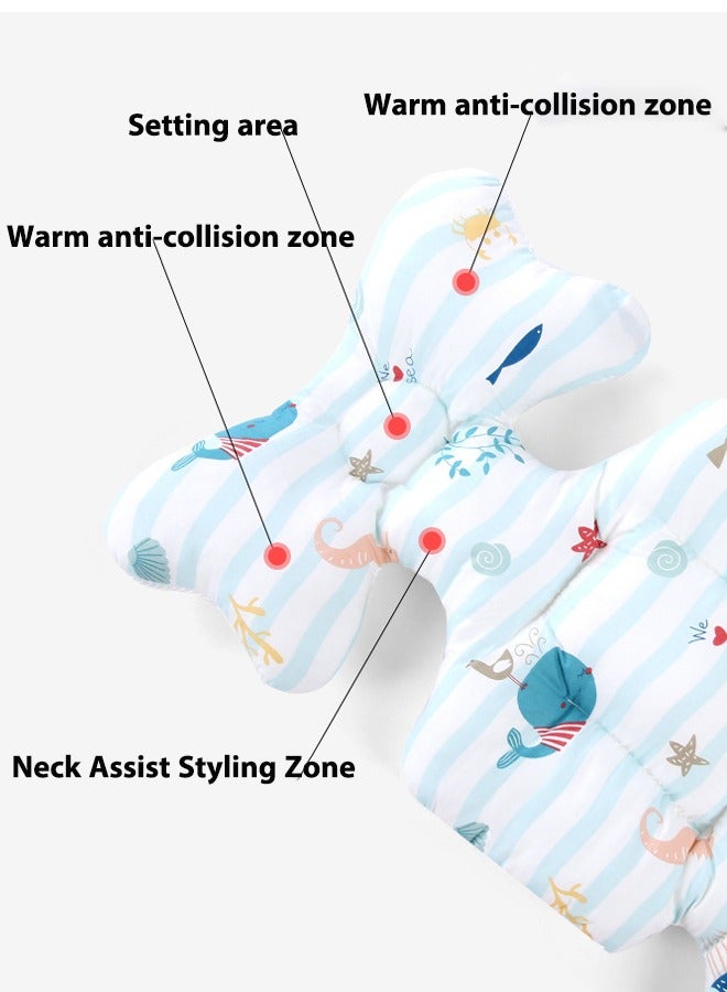 Aissiora Baby Stroller Cushion Seat Pad Liner Pink Baby Seat Pad Liner for Stroller–Soft and Breathable 3D Air Mesh Cotton Universal Baby Stroller Cushion Infant Reversible Cotton Newborn Cushion pad  - Image 4