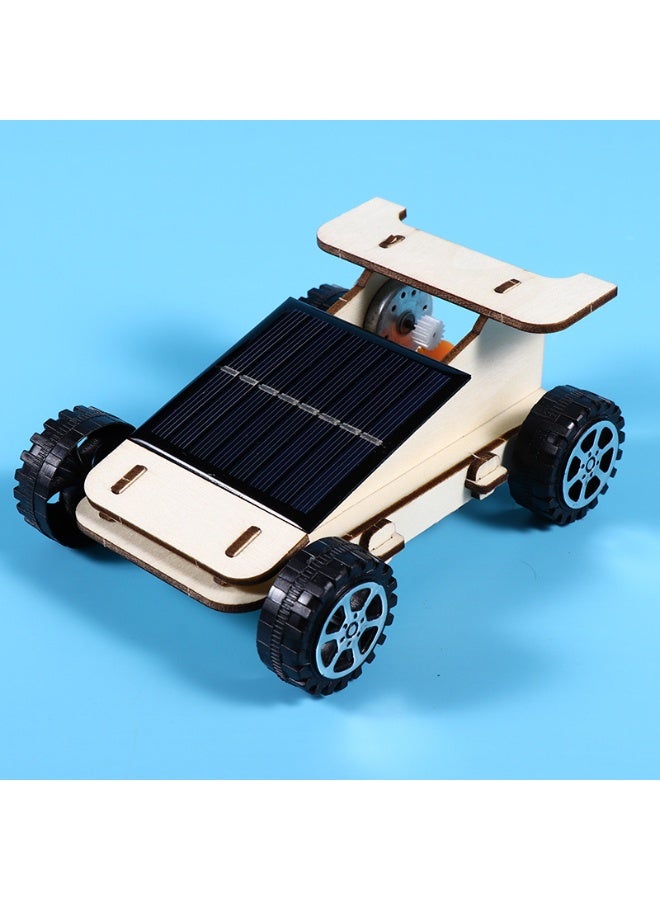 DIY Wooden Solar Car | 100% Solar Powered Science Kit | Kids STEM Project | Renewable Energy Educational Set | Wooden Solar Vehicle | Develops Intelligence & Creativity | Learn Photovoltaic Principle | Parent-Child Science Toy | Battery-Free Eco Design - Image 1