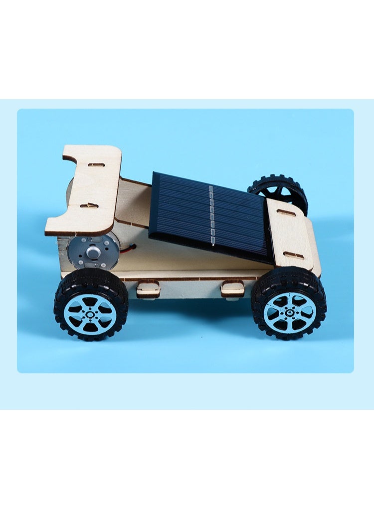 DIY Wooden Solar Car | 100% Solar Powered Science Kit | Kids STEM Project | Renewable Energy Educational Set | Wooden Solar Vehicle | Develops Intelligence & Creativity | Learn Photovoltaic Principle | Parent-Child Science Toy | Battery-Free Eco Design - Image 4