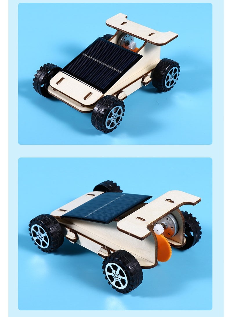 DIY Wooden Solar Car | 100% Solar Powered Science Kit | Kids STEM Project | Renewable Energy Educational Set | Wooden Solar Vehicle | Develops Intelligence & Creativity | Learn Photovoltaic Principle | Parent-Child Science Toy | Battery-Free Eco Design - Image 3