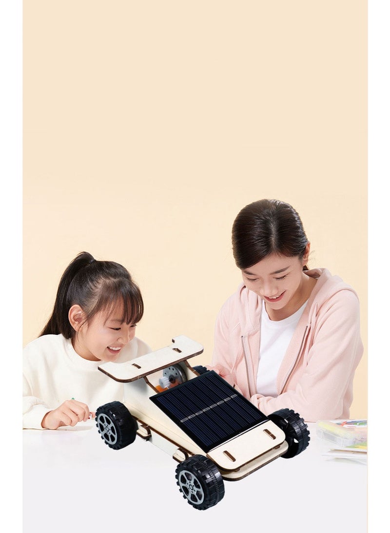 DIY Wooden Solar Car | 100% Solar Powered Science Kit | Kids STEM Project | Renewable Energy Educational Set | Wooden Solar Vehicle | Develops Intelligence & Creativity | Learn Photovoltaic Principle | Parent-Child Science Toy | Battery-Free Eco Design - Image 5