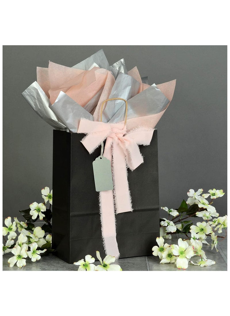 MARKQ - Black Paper bags with handles 33 x 26 x 12 cm Large Kraft Gift bags for Birthday Party Supplies, Weddings, Shopping, Presents (12 Bags) - Image 1