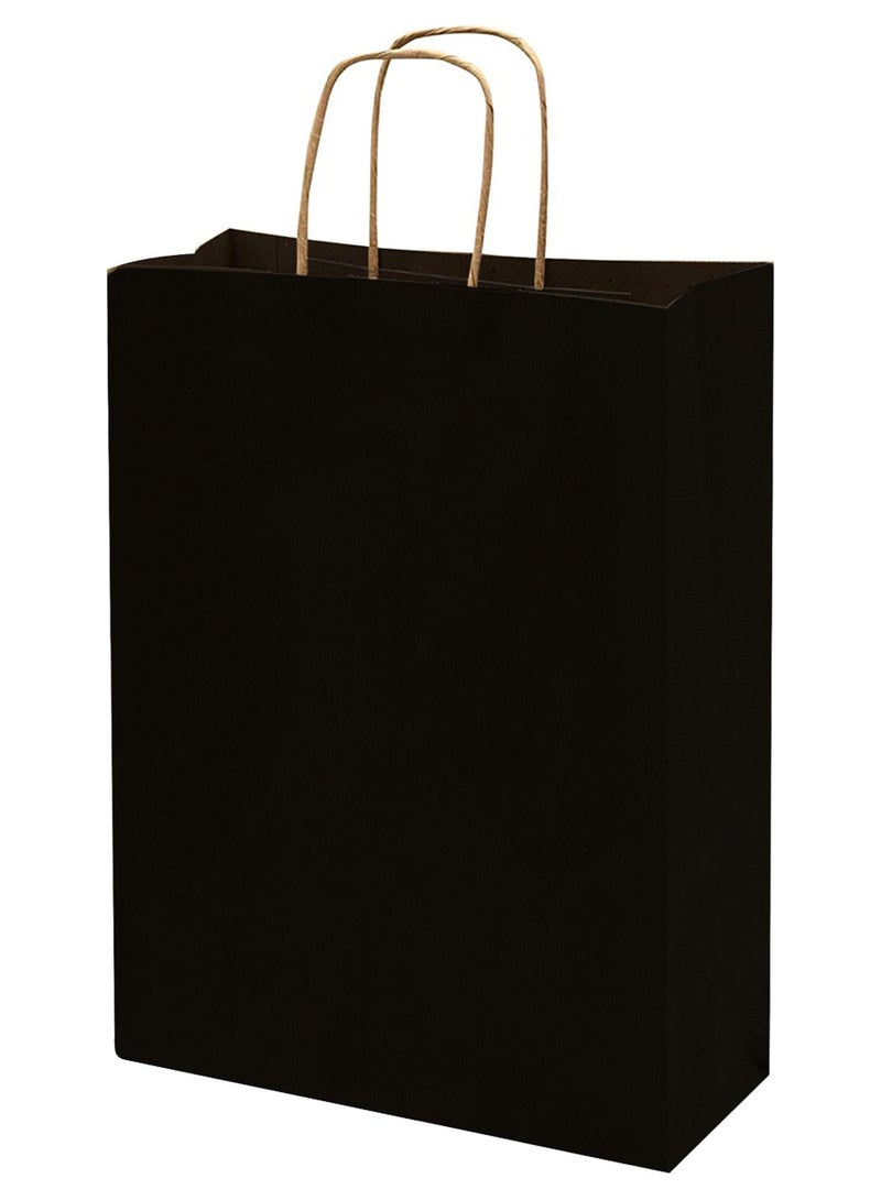 MARKQ Black Paper bags with handles 33 x 26 x 12 cm Large Kraft Gift bags for Birthday Party Supplies, Weddings, Shopping, Presents (12 Bags) - Image 1