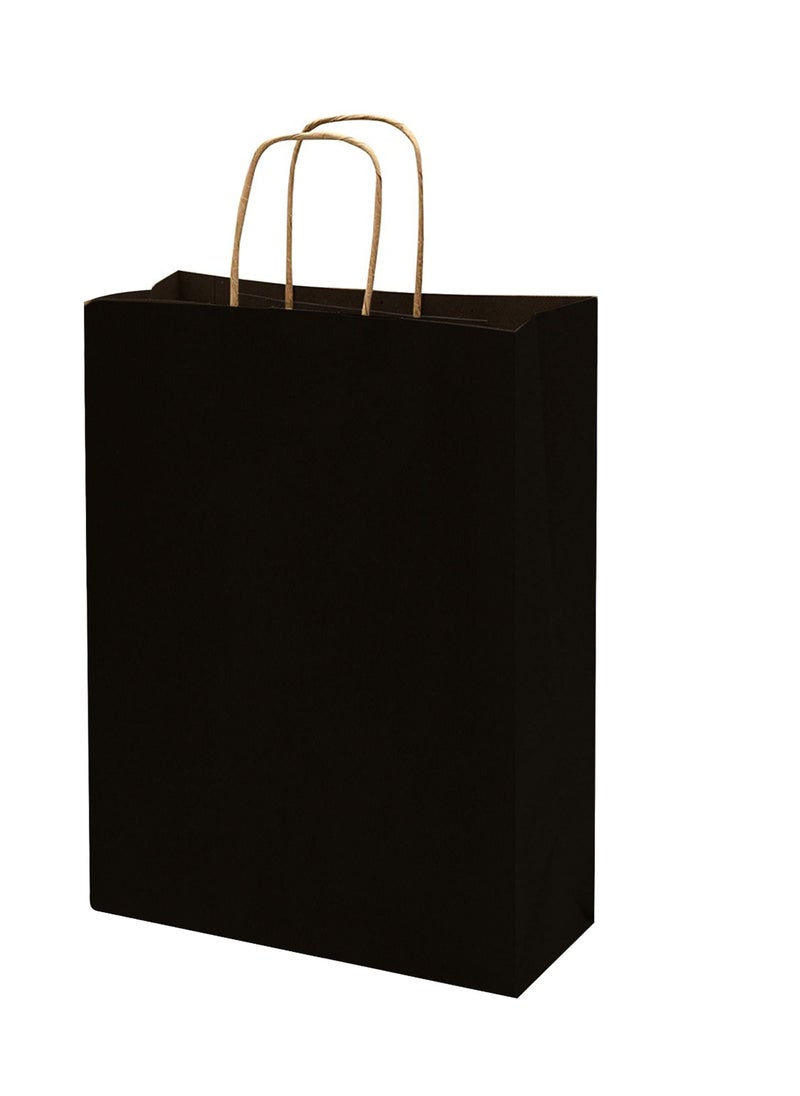 MARKQ Black Paper bags with handles 33 x 26 x 12 cm Large Kraft Gift bags for Birthday Party Supplies, Weddings, Shopping, Presents (12 Bags)  - Image 1