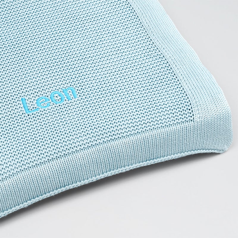 Lovingly Signed Personalized Bamboo Cellular Blanket - Blue - Image 2