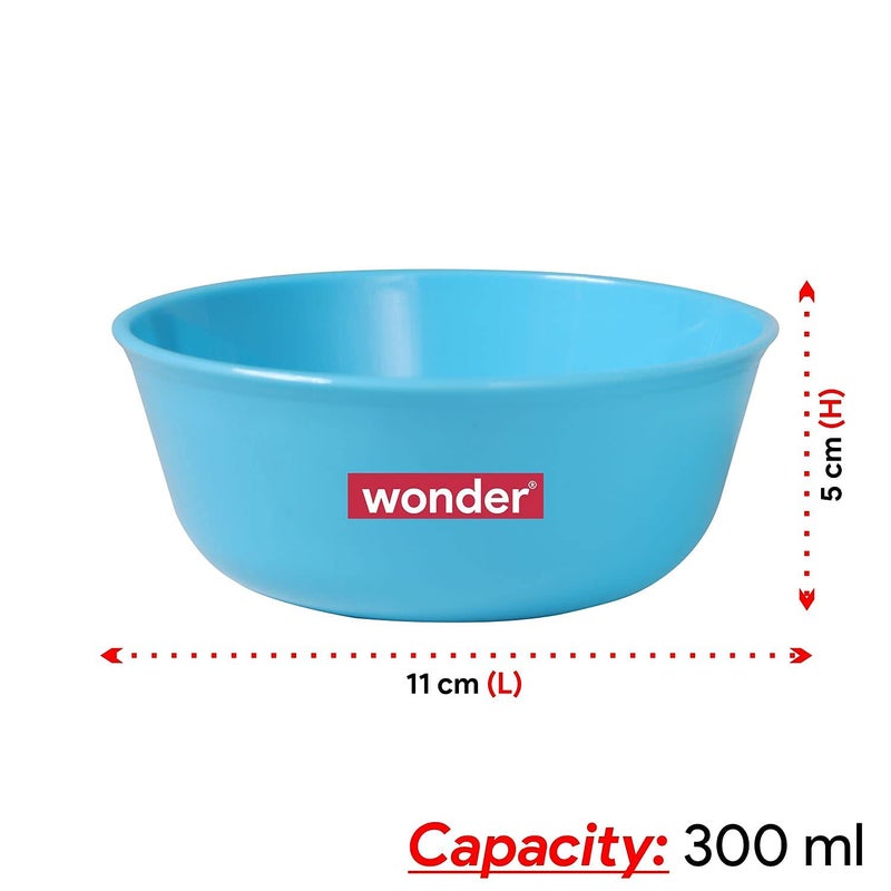 Wonder Sigma 300 Microwave Safe Multipurpose Plastic Bowl Set, 6 pc Bowl 300 ml, Green Cyan Yellow Color, - Image 2