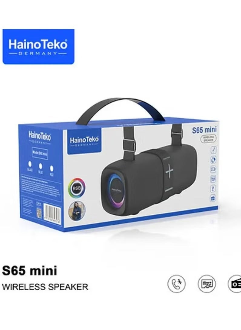 Haino Teko - S65 Mini Wireless Speaker | Compact Bluetooth Speaker with High-Quality Sound, Deep Bass, Portable Design, Long Battery Life | Ideal for Music, Outdoor Adventures, and Parties - Image 1