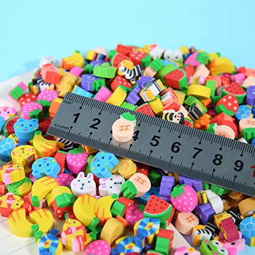 TDOCK 1000 Pieces Mini Erasers for Kids, Bulk Small Animal Fruit Pencil Erasers Assortment for Home Rewards, School Supplies and Gift Filling - Image 5