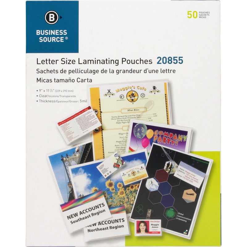 Business Source 5 mil Clear Laminating Pouches 50Box 20855