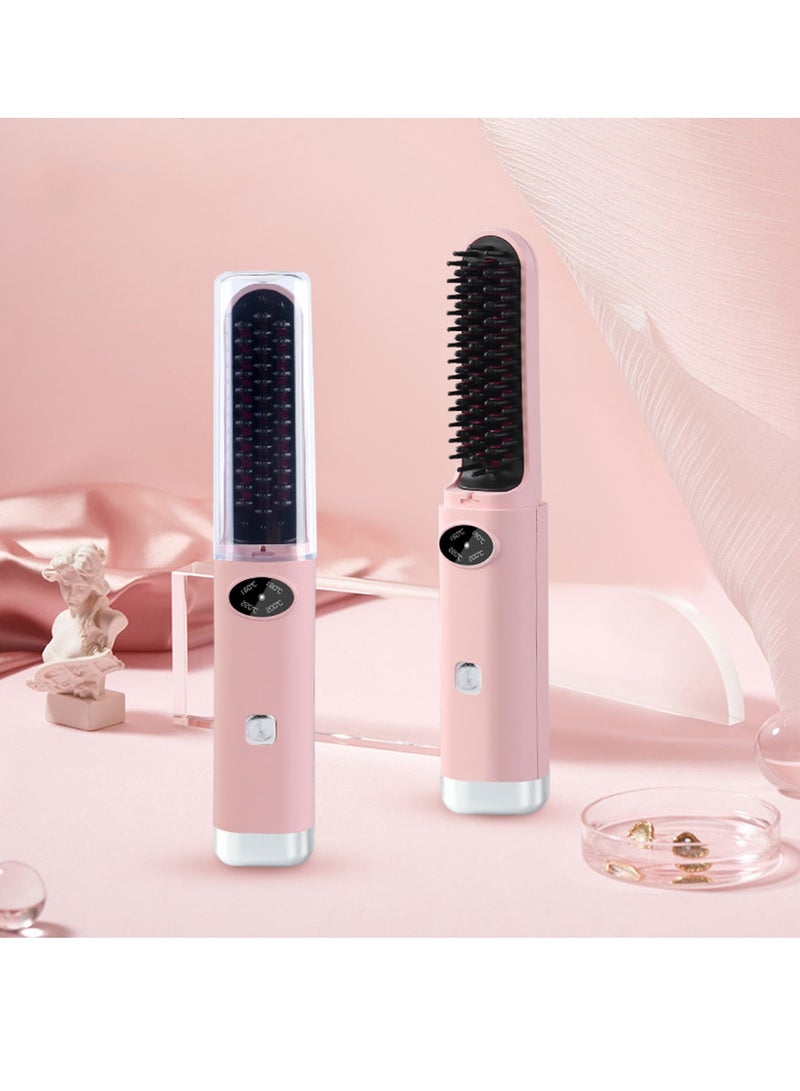 SYOSI Cordless Hair Straightener Brush, Portable with Negative Ion Technology, 4 Temperature Settings, LED Display, Suitable for Travel and Home, Nice Gift for Women - Image 2