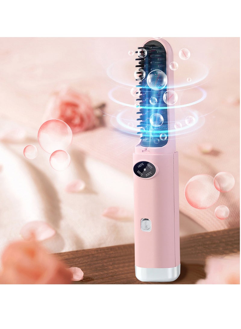 SYOSI Cordless Hair Straightener Brush, Portable with Negative Ion Technology, 4 Temperature Settings, LED Display, Suitable for Travel and Home, Nice Gift for Women - Image 3