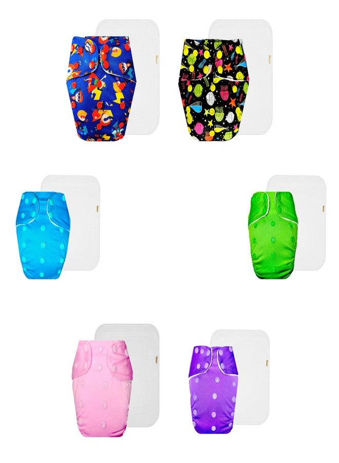 Dumbledo Premium Cloth Diaper with Cotton Insert (Pack of 6) | Dry Feel and Comfortable | Leakproof | Easy to Clean | Perfect for Indian Summers | 3 Months - 3 Years | Unisex Baby - Image 1