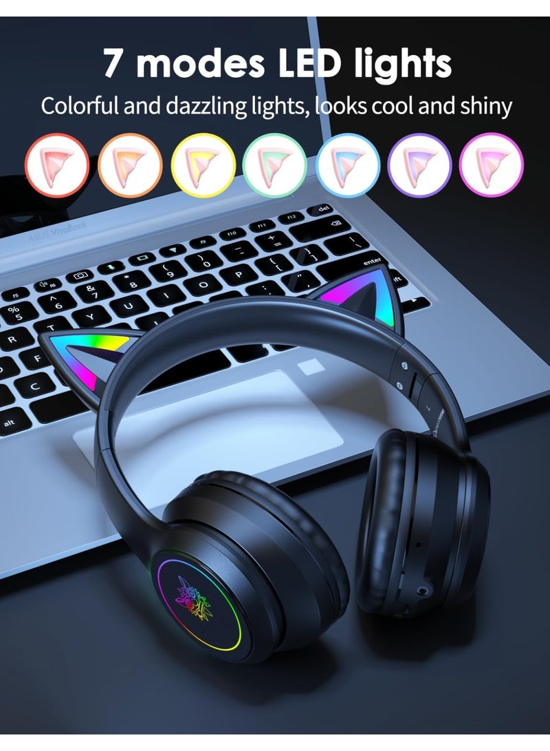 Onikuma B90 RGB Cat Ear Bluetooth 5.0 Wireless Gaming Headset - Image 2
